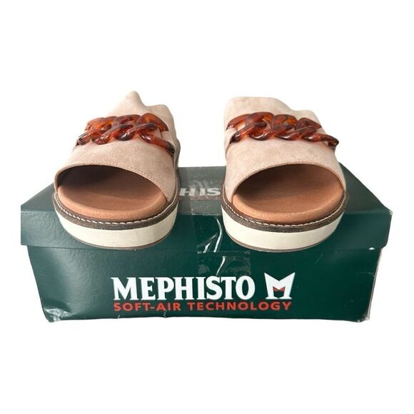 Mephisto Soft Air Technology Beverly Sand Velcalf Premium Sandals EU 39 IS 9 - Picture 2 of 10